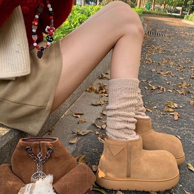 Platform Plain Short Snow Boots Product Image