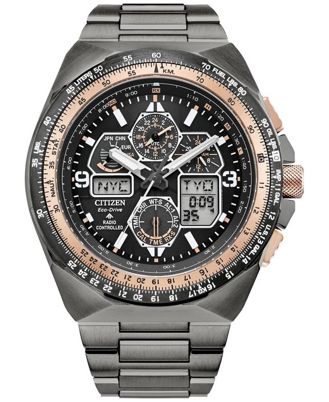 Citizen Mens Eco Drive Promaster Air Chronograph Gray Tone Stainless Steel Bracelet Watch Product Image