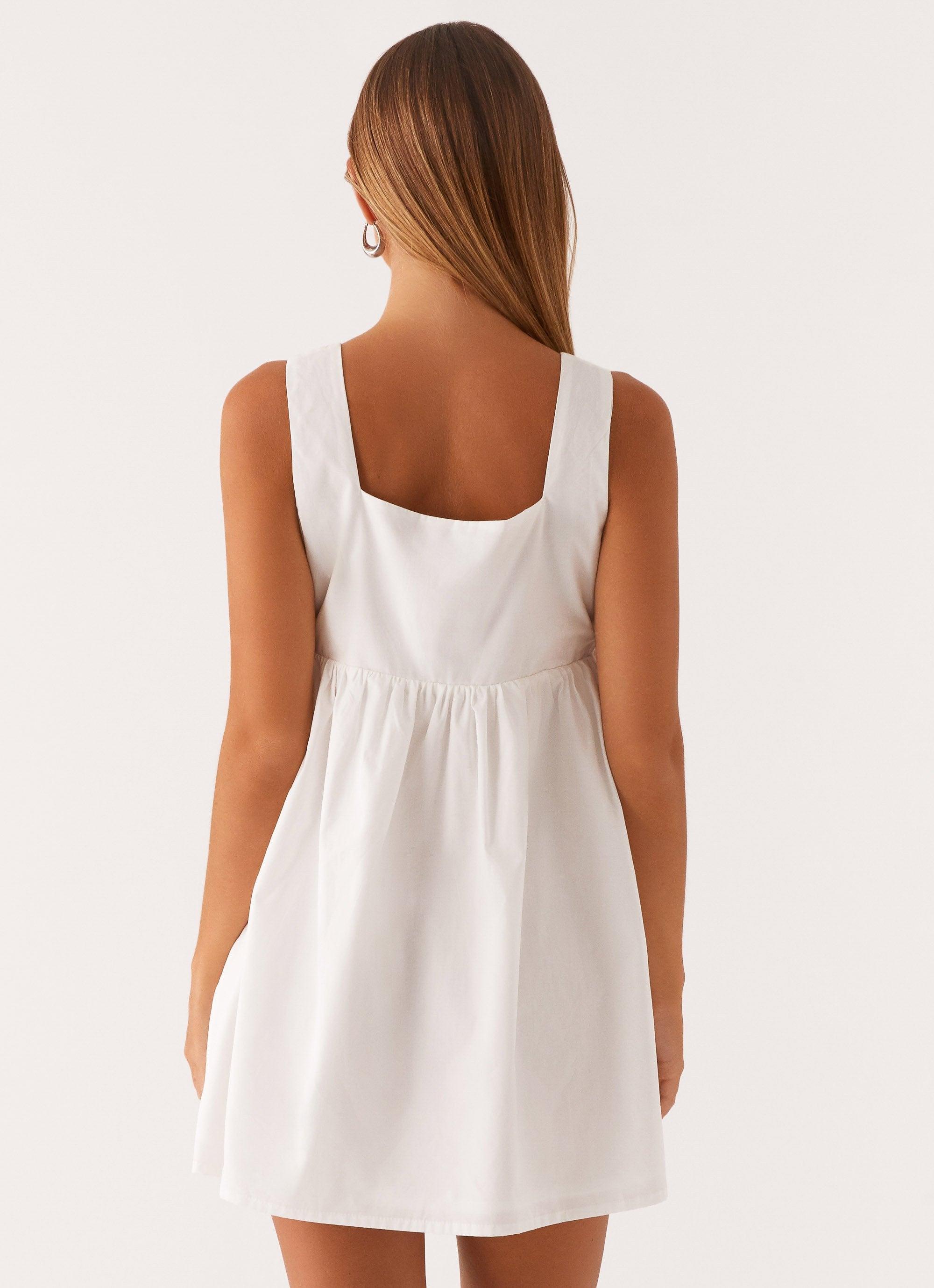 Ottoline Babydoll Mini Dress - White Product Image