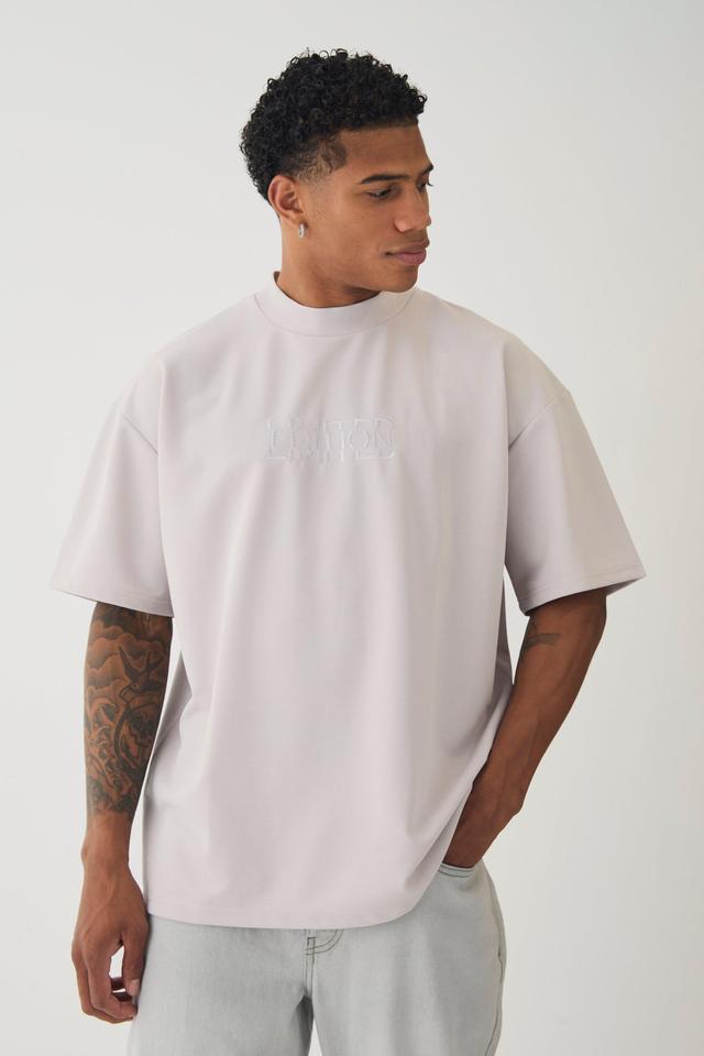 Oversized Extended Neck Jersey Twill Official Embroidery T-shirt | boohooMAN USA Product Image