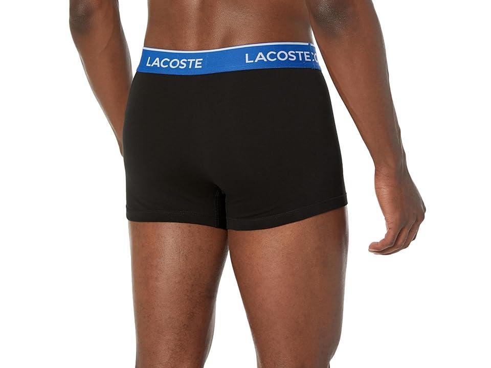 Lacoste Trunks 3-Pack Casual Classic Colorful Waistband (Black/Marina/Overview/Graphite) Men's Underwear Product Image