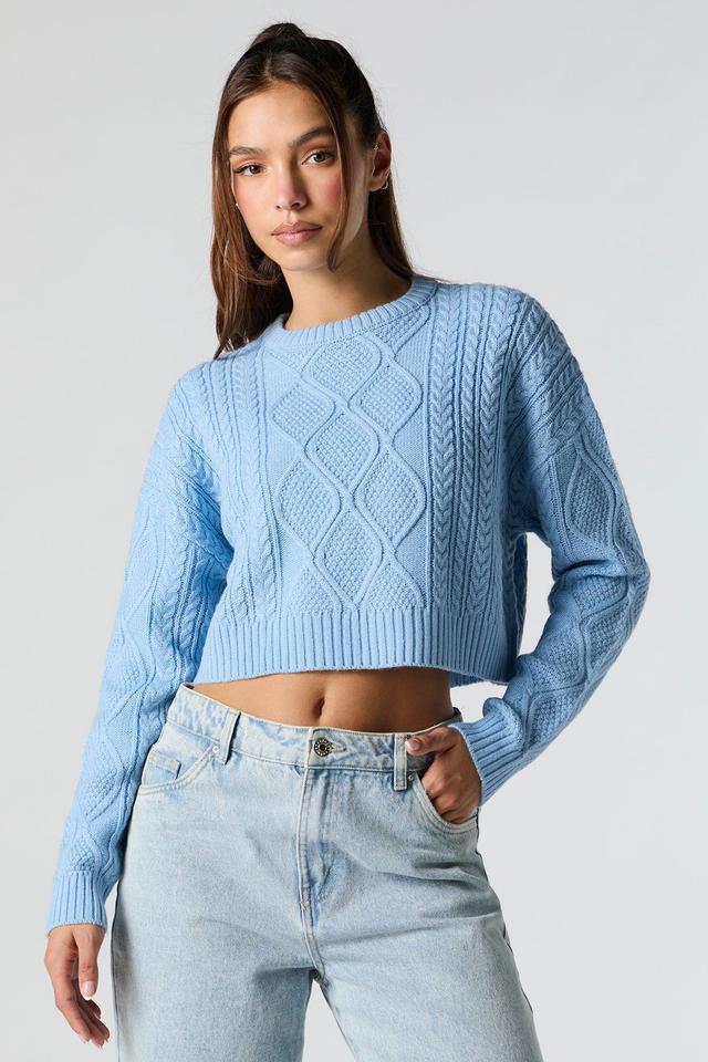 Cable Knit Cropped Sweater Female Product Image