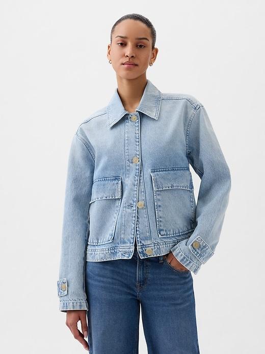 Denim Utility Shirt Jacket Product Image