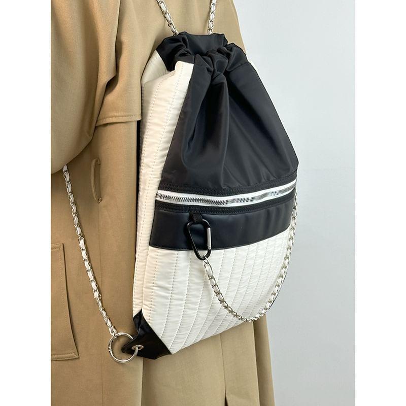 Two-Tone Paneled Backpack Product Image