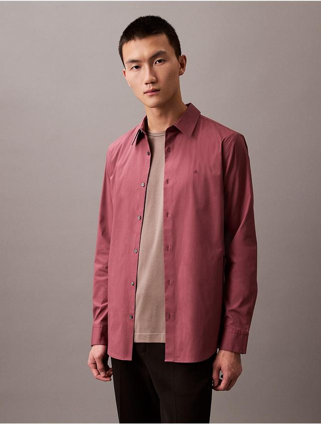 Calvin Klein Mens Slim Stretch Shirt - Pink - L Product Image