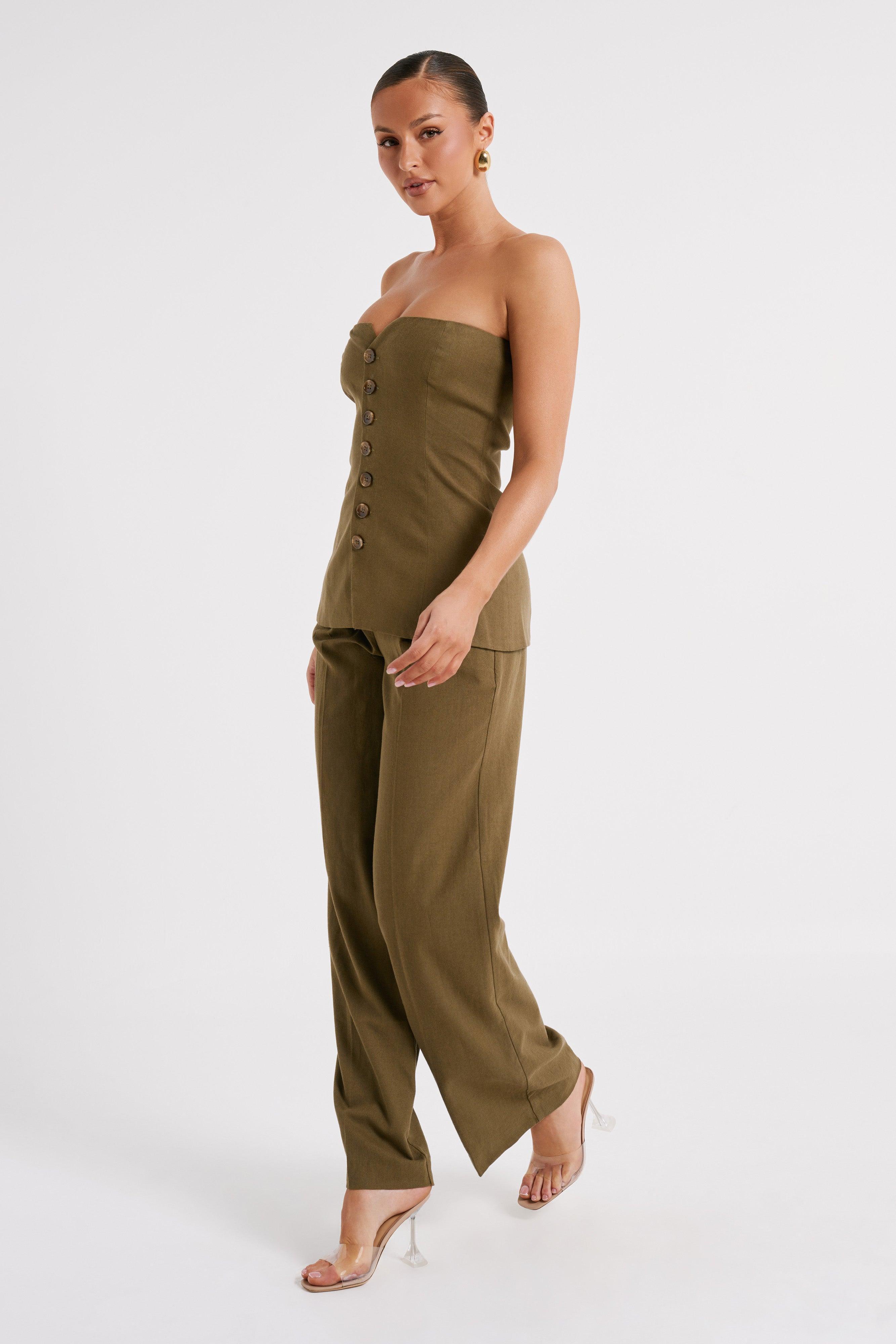 Adina Linen Pant - Olive Product Image