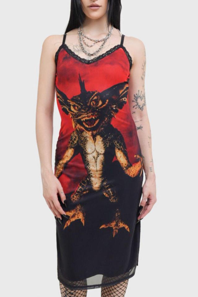 Gremlin Mohawk Mesh Midi Dress Female Product Image