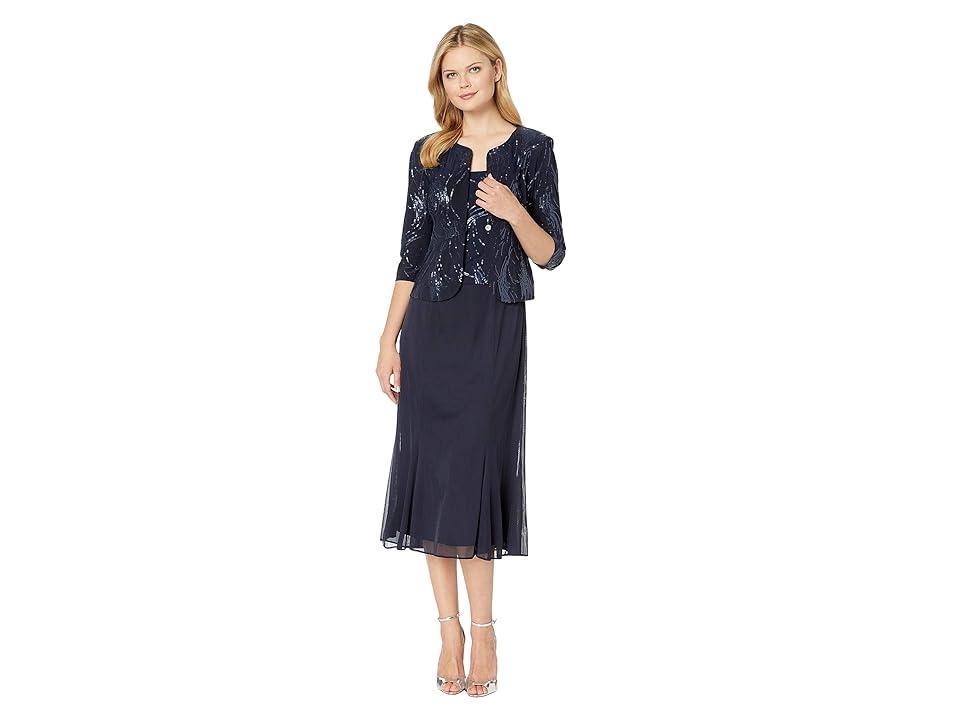 Alex Evenings Sequin Midi Dress with Jacket Product Image