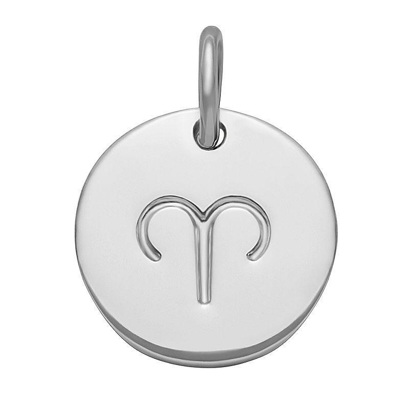 PRIMROSE Sterling Silver Etched Zodiac Disc Charm, Womens, Sterling Scorpio Product Image