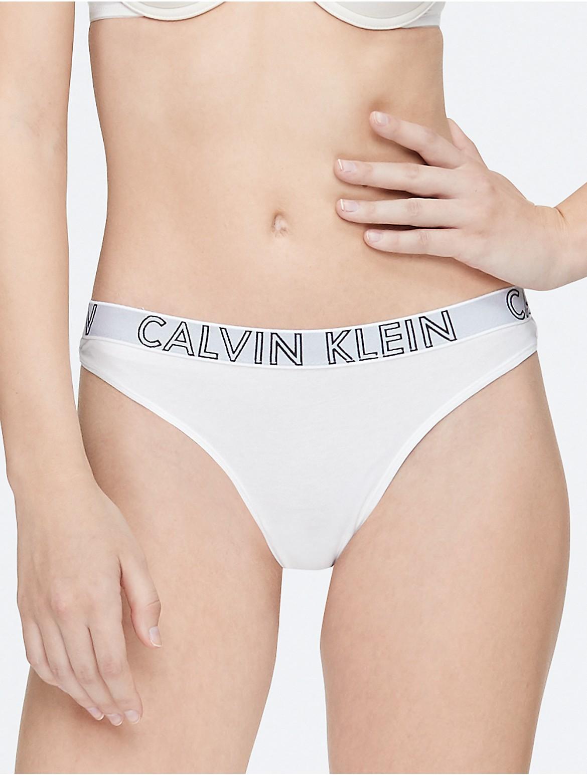 Calvin Klein Womens Ultimate Cotton Thong - Grey - XS Product Image