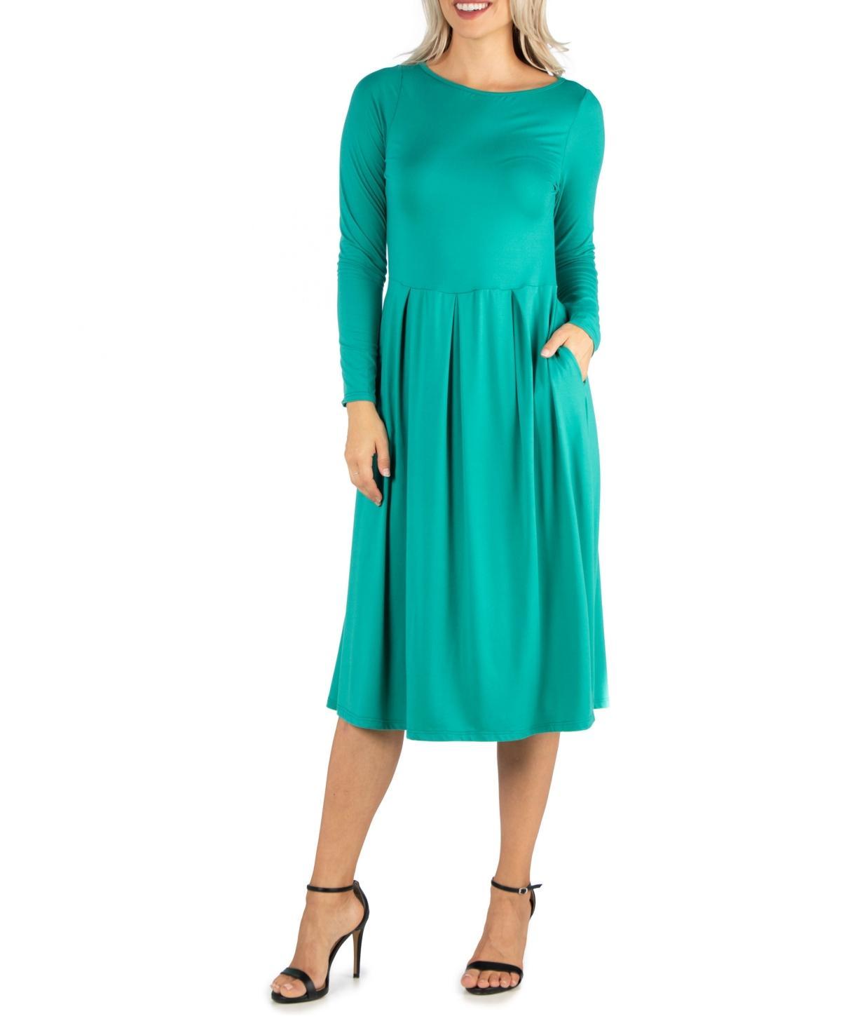 Womens Midi Length Fit and Flare Dress Product Image