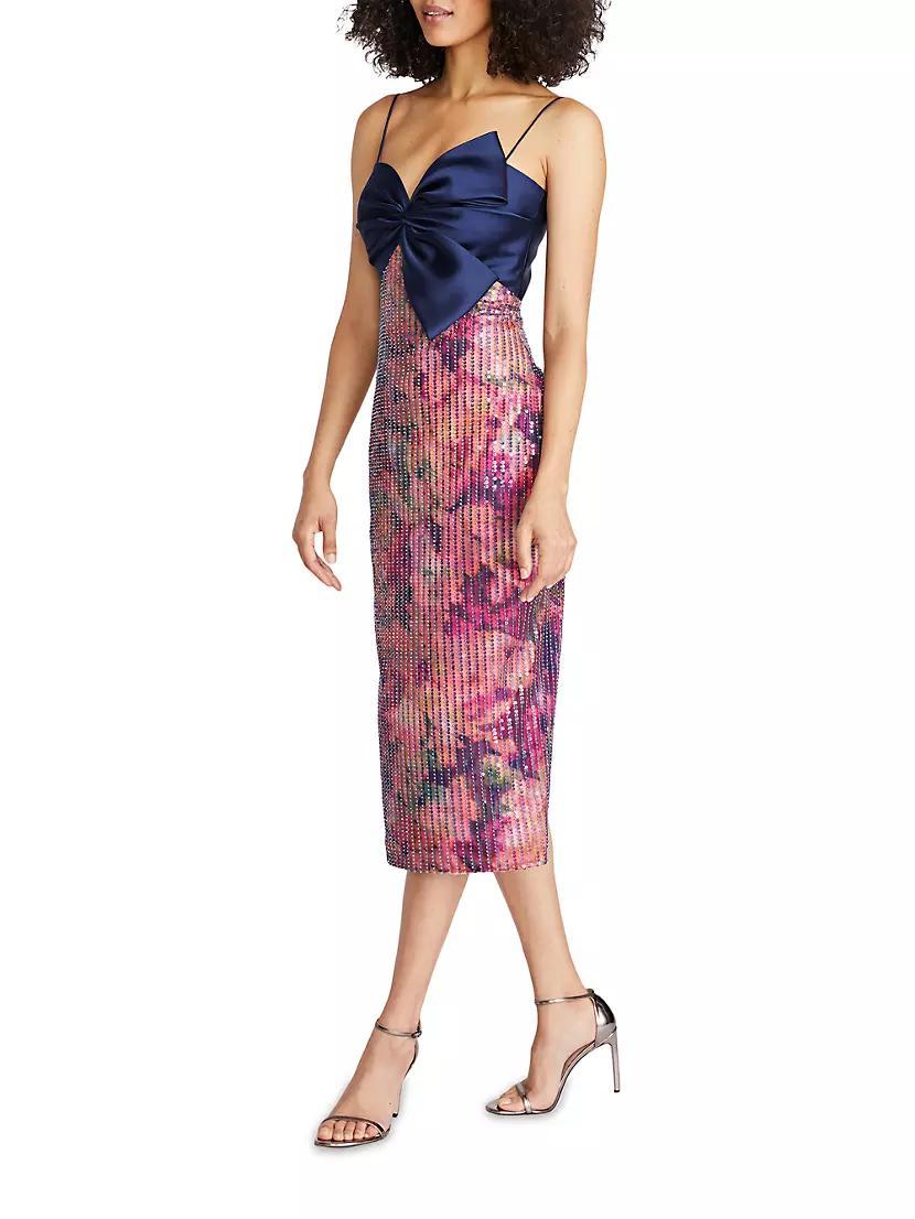 Rosa Sequined Bow Midi-Dress Product Image