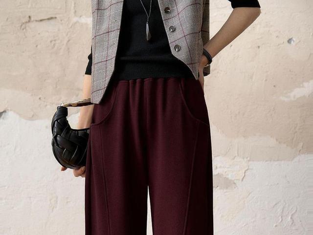 High Rise Plain Wide Leg Pants Product Image