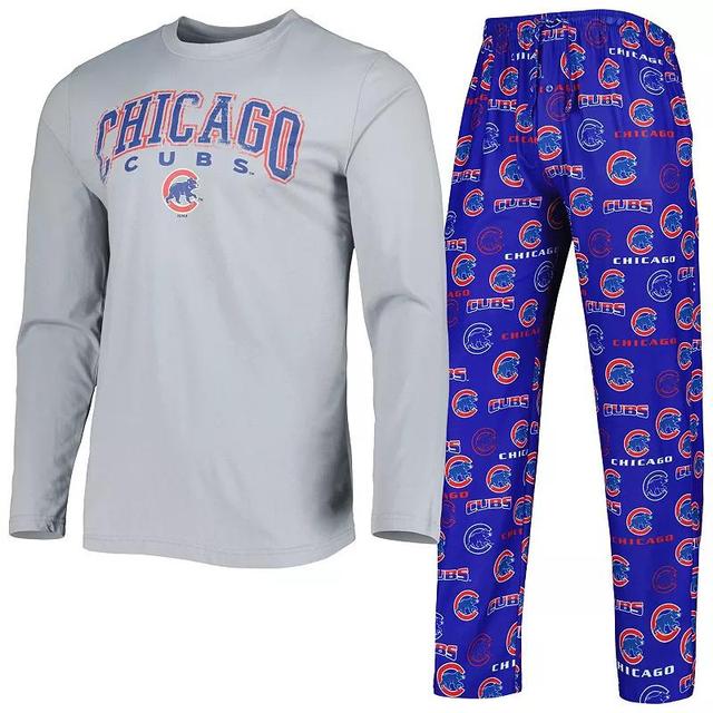 Mens Concepts Sport Royal/Gray Chicago Cubs Breakthrough Long Sleeve Top & Pants Set Product Image