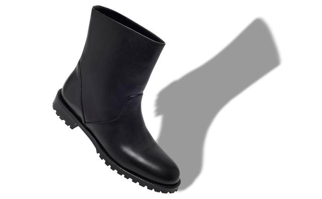 MOTOSA Black Calf Leather Ankle Boots Product Image