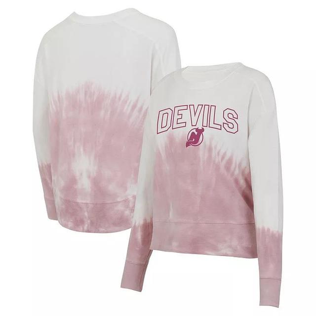 Womens Concepts Sport Pink/White New Jersey Devils Orchard Tie-Dye Long Sleeve T-Shirt Product Image