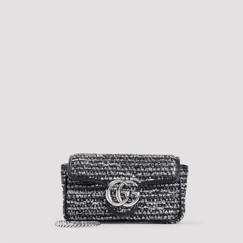 Black Wool Supermini Gg Marmont 2.0 Bag Product Image