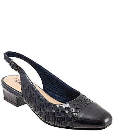 Trotters Dea Woven Leather Slingback Pumps Product Image