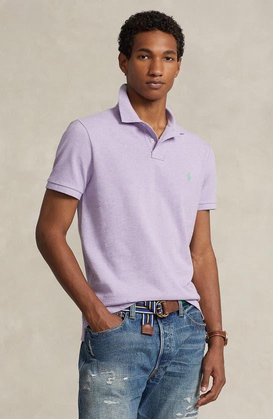 Cotton Mesh Custom Slim Fit Polo Shirt In Pastel Purple Heather Product Image