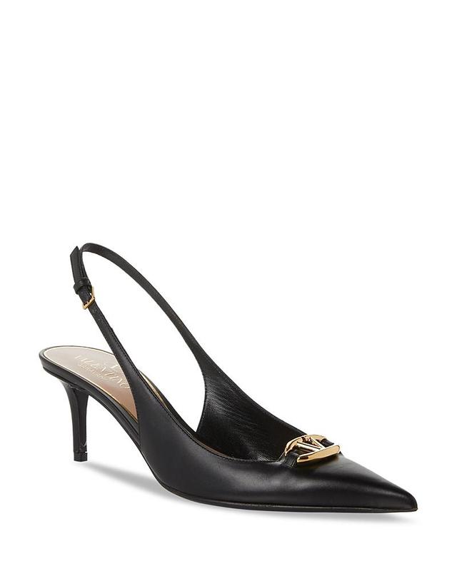 Valentino Garavani Womens Leather Slingback Pumps Product Image