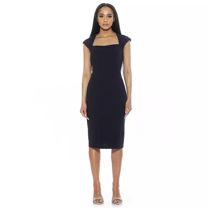 Womens ALEXIA ADMOR Miyako Scoopneck Sheath Dress Blue Product Image