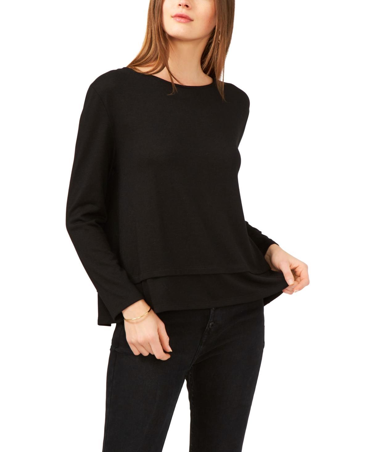 1.state Womens Long Sleeve Tie Back Cozy Knit Top Product Image