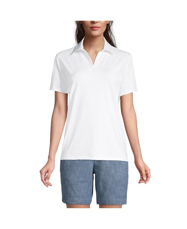 Lands End Womens Short Sleeve Rapid Dry Sport Neck Polo Shirt Product Image