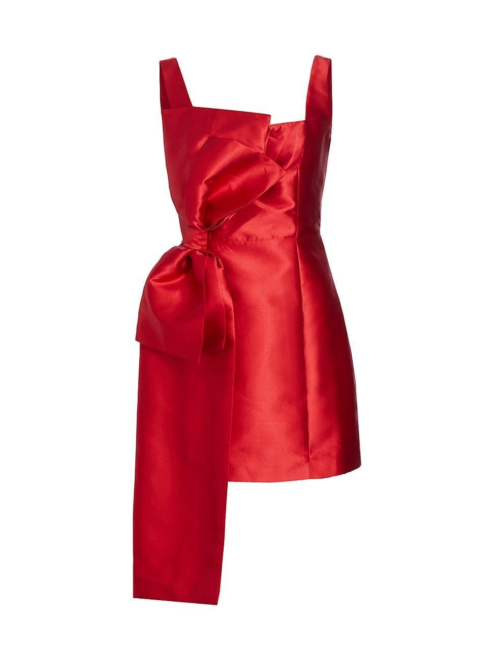 Womens Corsage Satin Bow Minidress Product Image