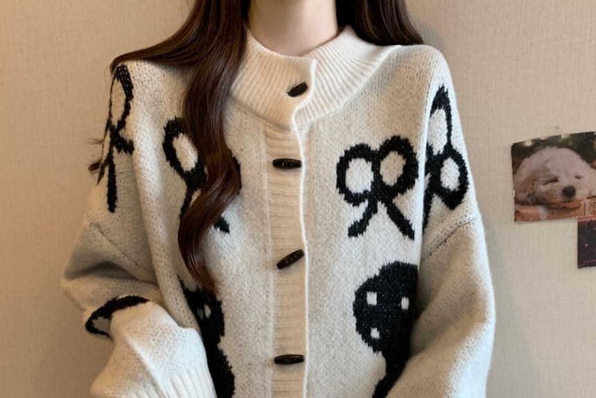 Bow Print Cardigan Product Image