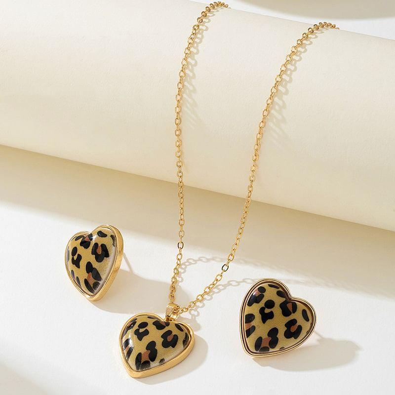 Heart Stud Earring / Necklace / Set Product Image