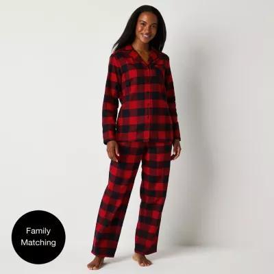 North Pole Trading Co. Womens Tall Flannel Long Sleeve 2-pc. Pant Pajama Set Product Image