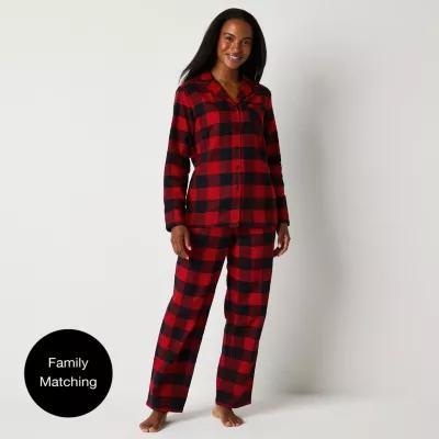 North Pole Trading Co. Womens Flannel Long Sleeve 2-pc. Pant Pajama Set Product Image