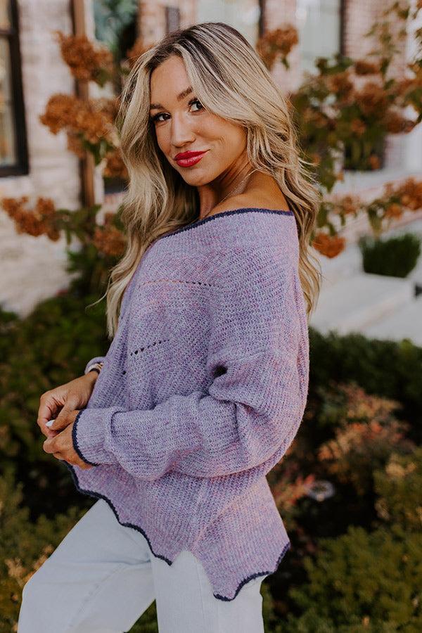 Falling For Cozy Knit Sweater in Dusty Purple Product Image