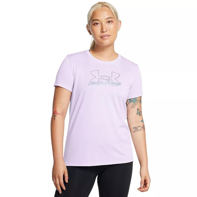 Womens Under Armour Tech Script Short Sleeve Tee Product Image