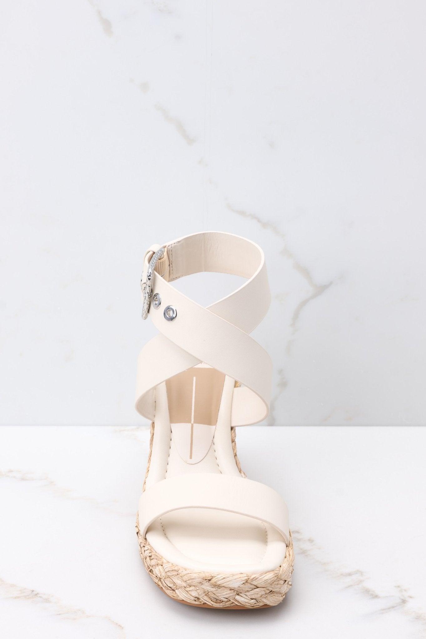 Dolce Vita Aldona Ivory Leather Wedges Product Image