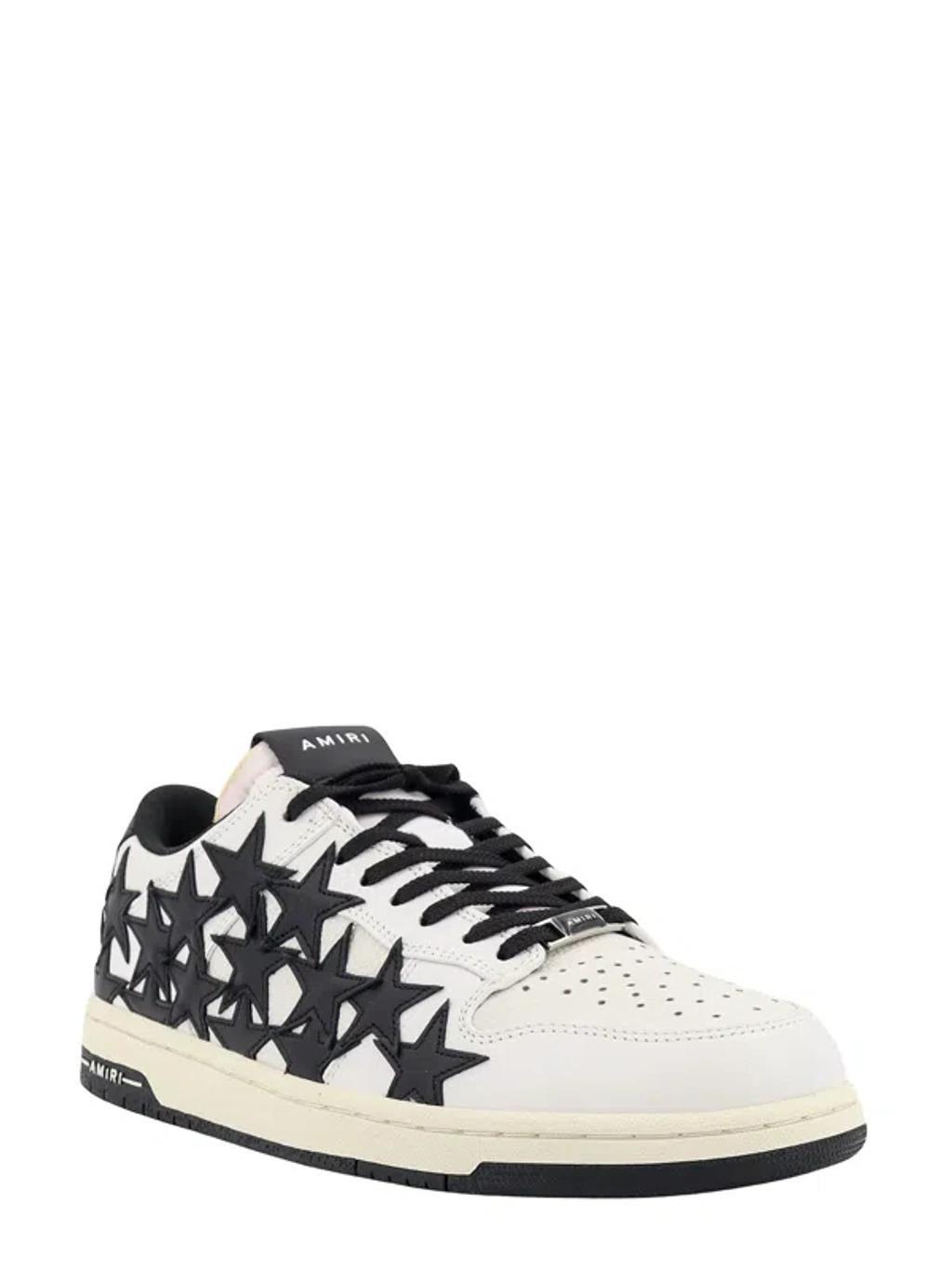 Stars Brand-embossed Low-top Leather Trainers In Black Product Image