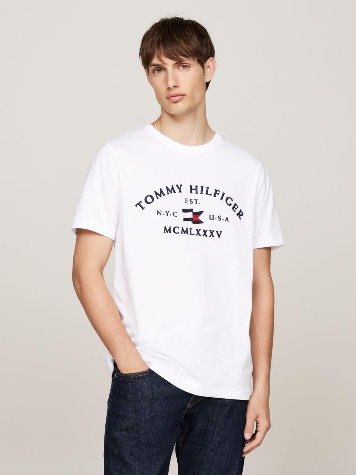 Tommy Hilfiger Men's Embroidered Tommy Arch Logo T-Shirt Product Image