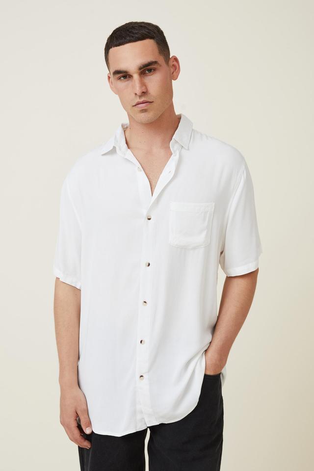 Cotton On Men - Cuban Short Sleeve Shirt - White Product Image