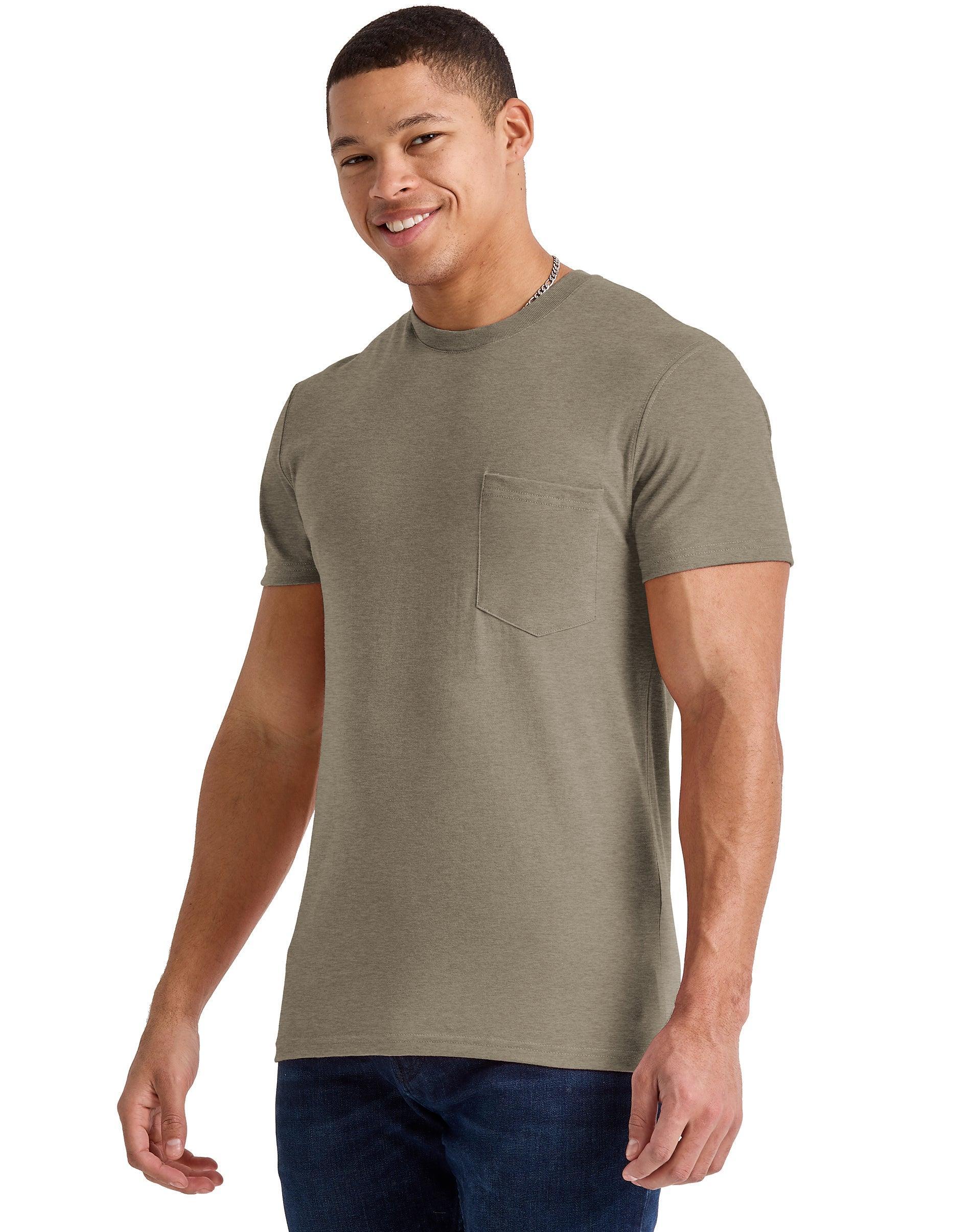 Mens Hanes Originals Cotton Short Sleeve Pocket T-shirt Product Image