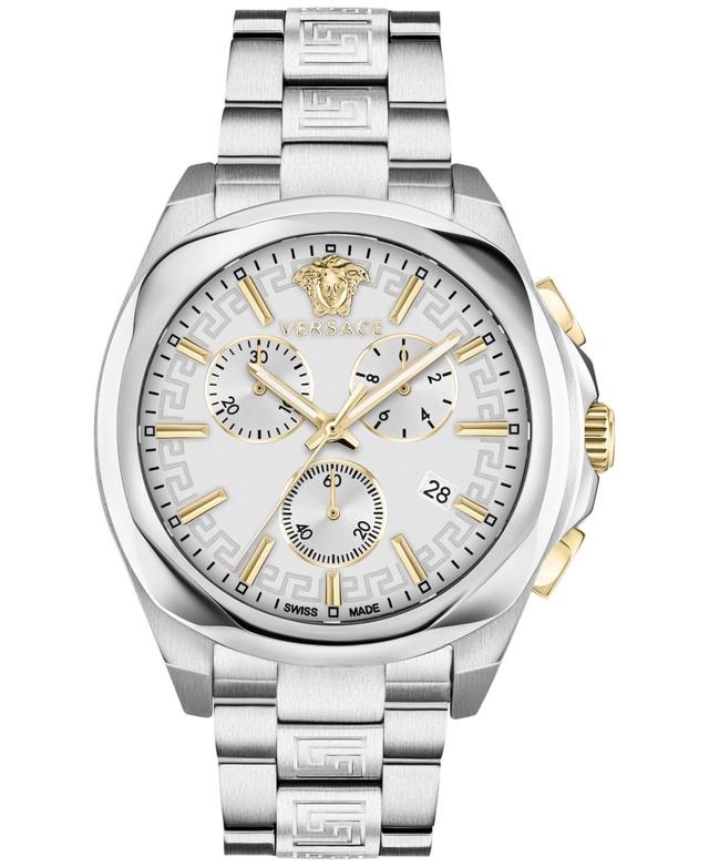 Versace Womens Swiss Chronograph Medusa Stainless Steel Bracelet Watch 40mm Product Image