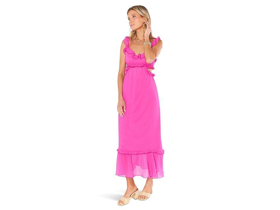 Show Me Your Mumu Lane Midi Dress Crinkled Chiffon) Women's Dress Product Image