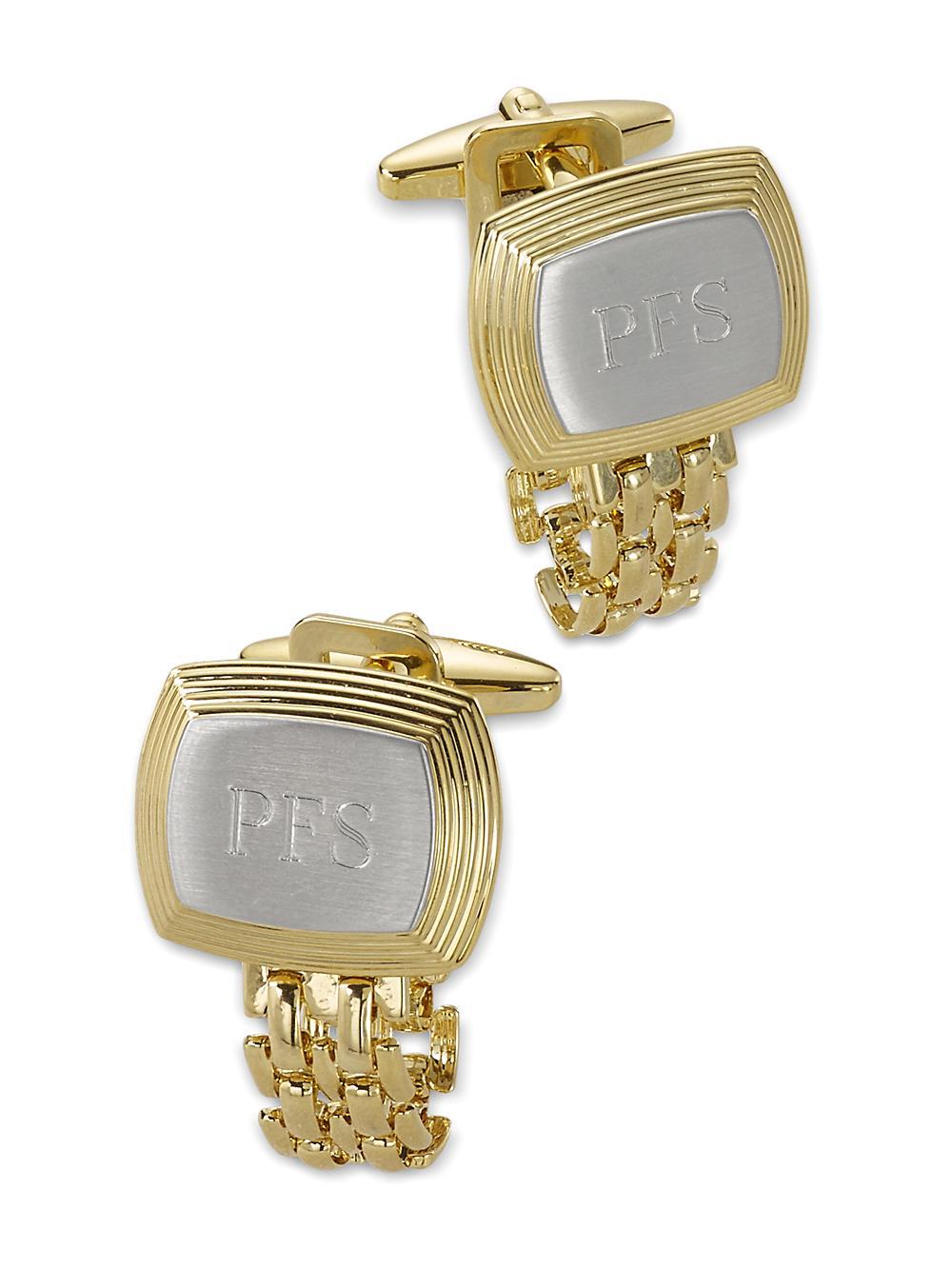 Chain Wrap Engravable Cufflinks Product Image