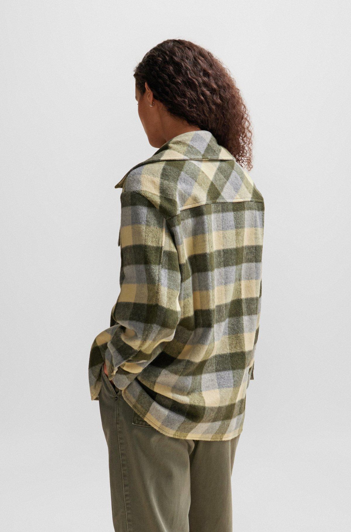 Relaxed-fit jacket in checked fabric with patch pockets Product Image