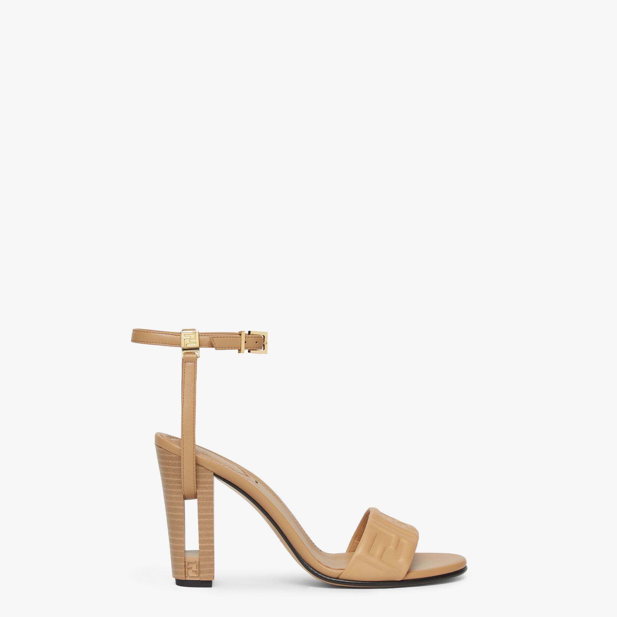 DelfinaBeige FF nappa leather high-heeled sandals Product Image