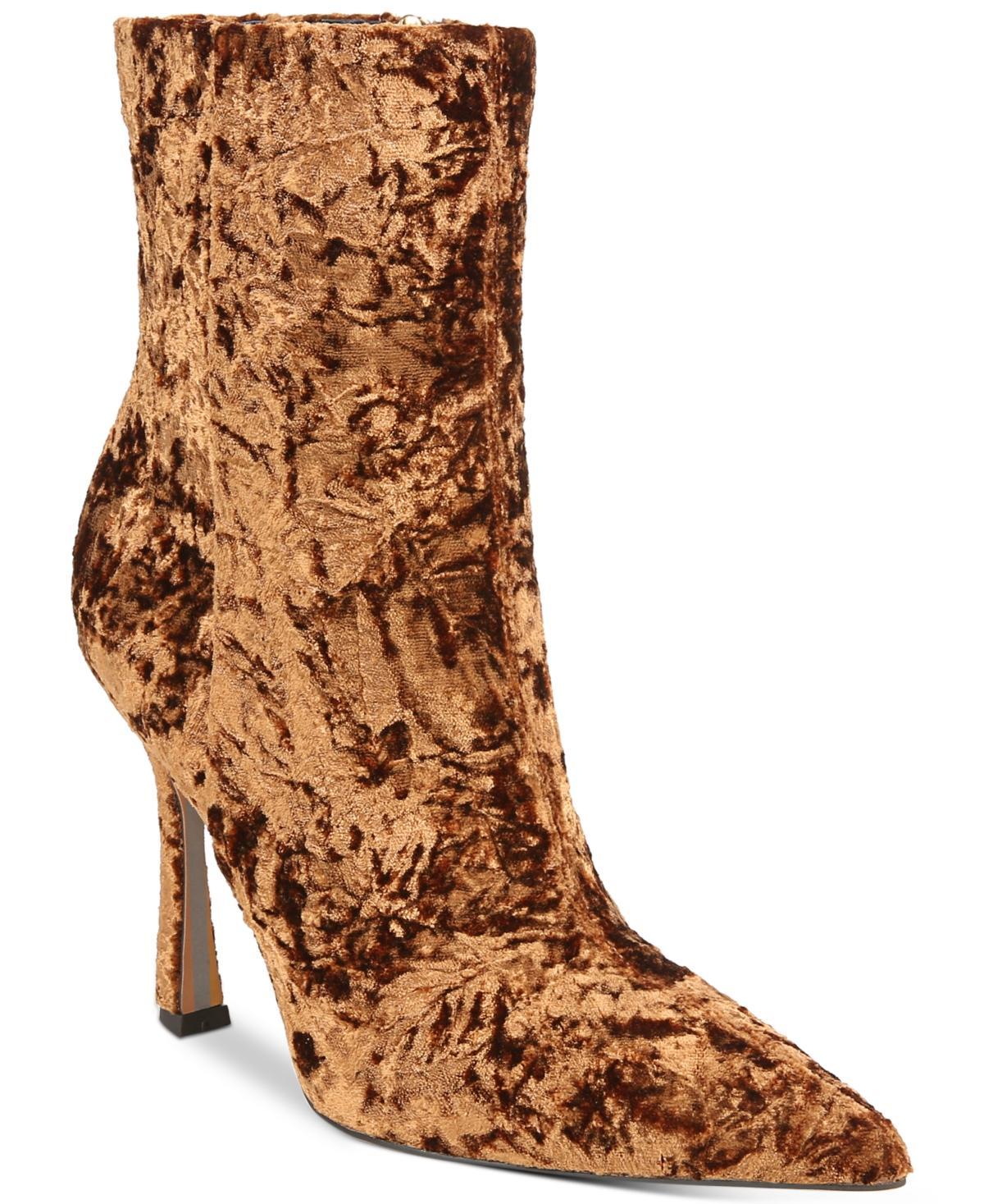 Sam Edelman Ella Pointed Toe Dress Bootie Copper Bronze Velvet Product Image