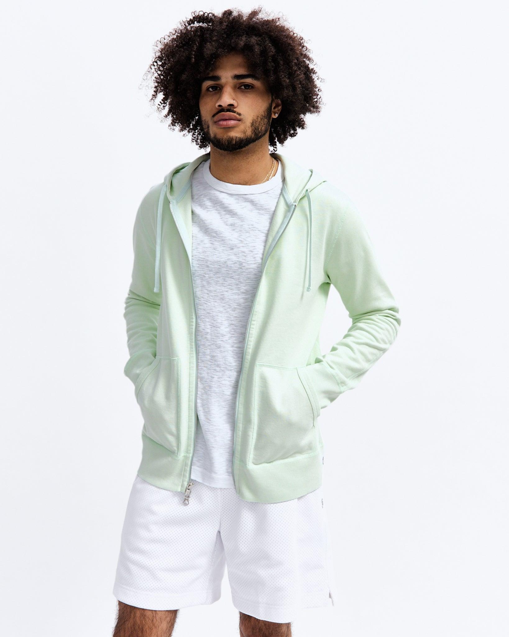 Lightweight Terry Slim Zip Hoodie Male Product Image