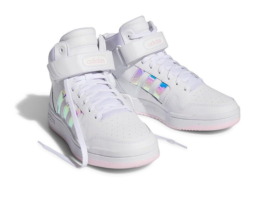 adidas Postmove Mid Clear Pink/White) Women's Basketball Shoes Product Image