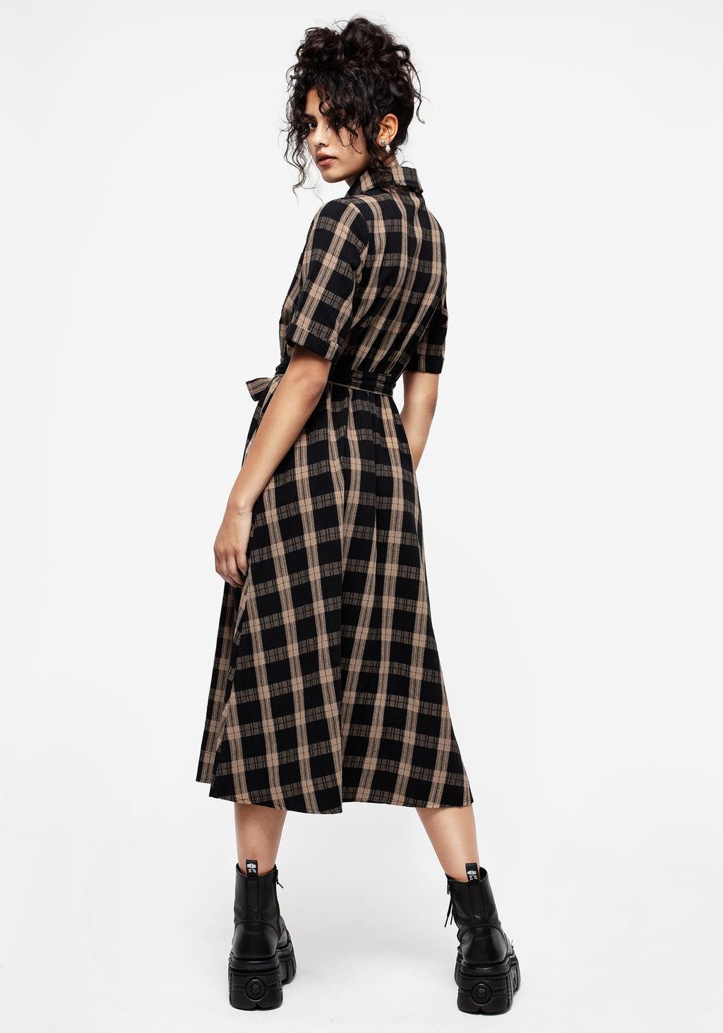 Rogue Check Cotton Midi Shirt Dress Product Image