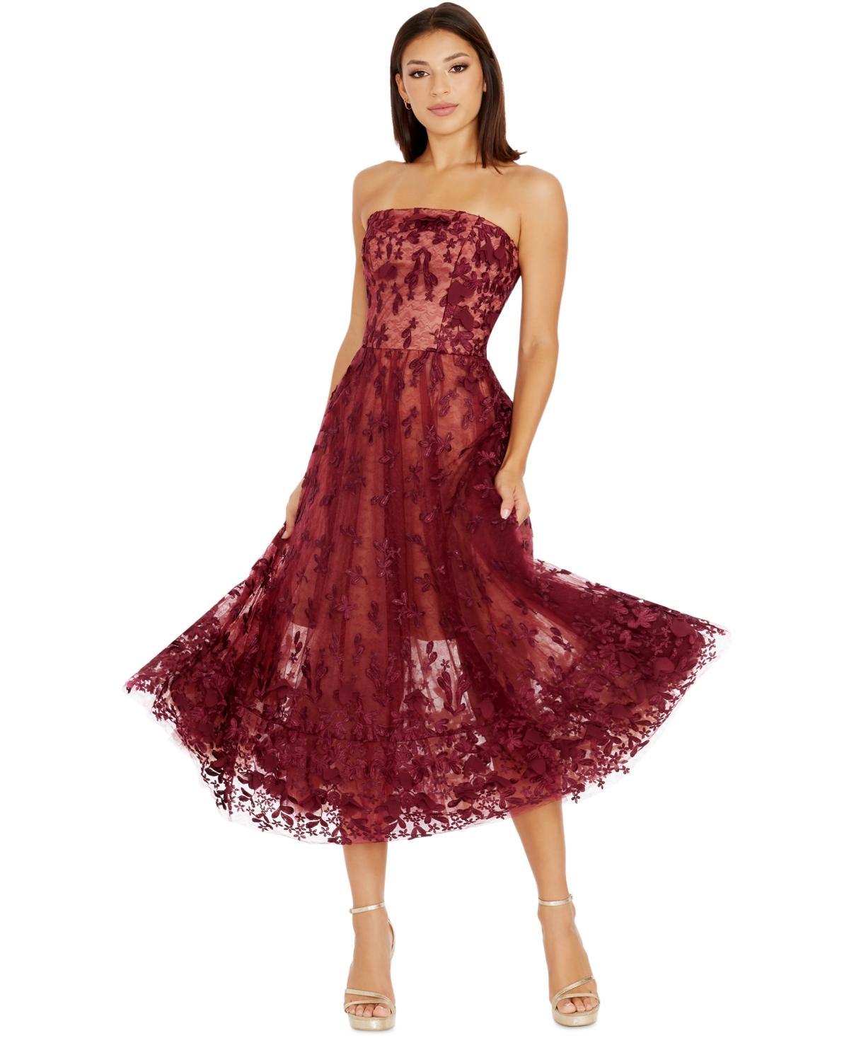 Dress the Population Womens Kailyn Strapless Fit & Flare Dress Product Image