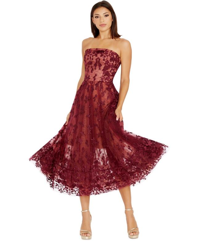 Dress the Population Womens Kailyn Strapless Fit & Flare Dress Product Image